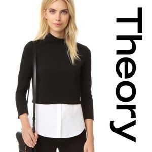 THEORY 
Gracila Fixture 3/4-Sleeve Mock-Neck Top